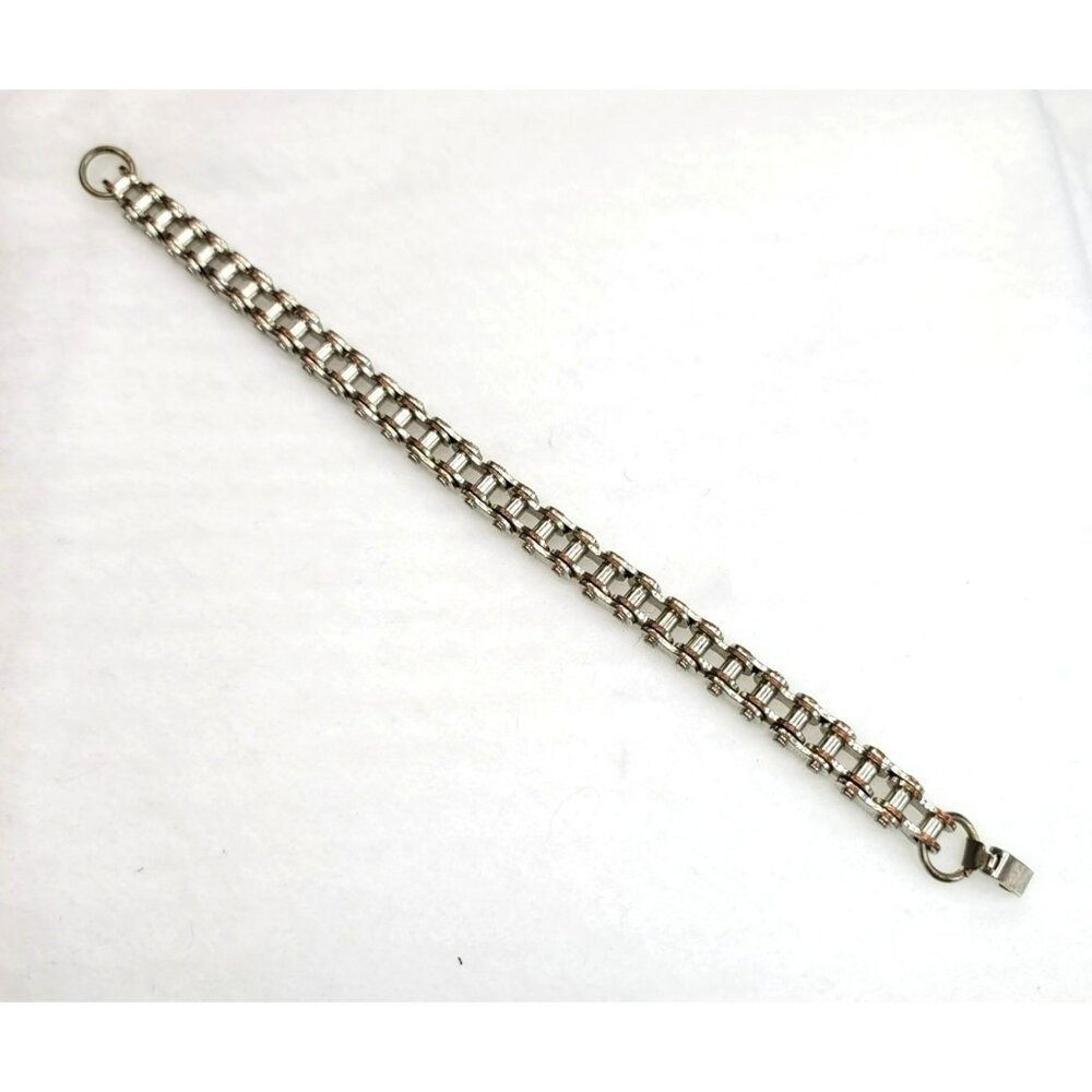 Bike Chain Bracelet Fashion Jewelry Silver Tone Biker Special 8" PR184 - Picture 6 of 7